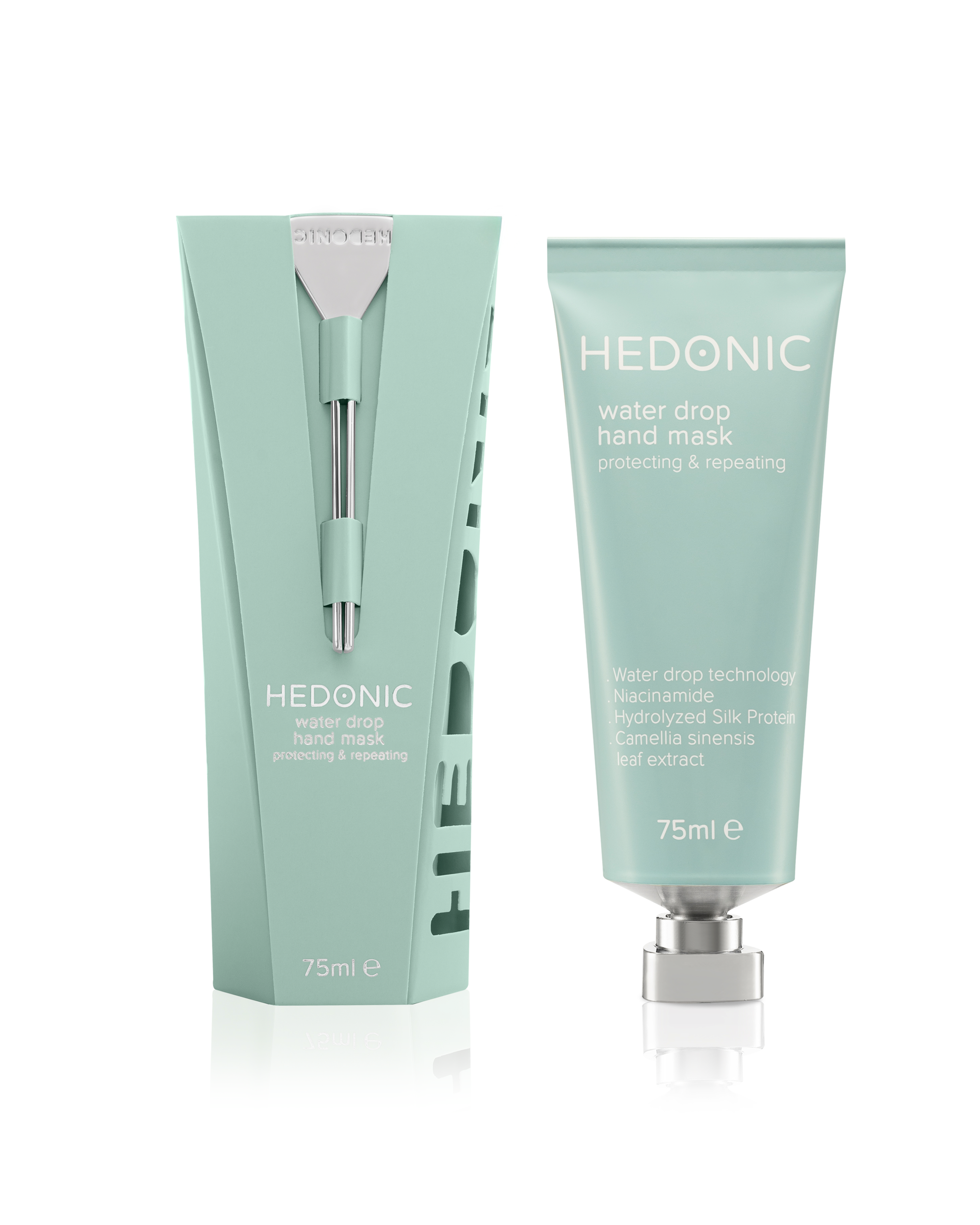 Hedonistische Wassertropfen-Handmaske